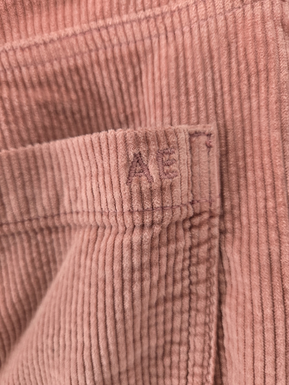 American Eagle  Corduroy Cargo Pants Dusty Pink Size 0R Y2K Wide Leg - Picture 9 of 16